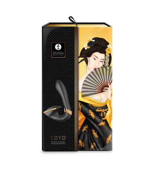 Вагінально-кліторальний вібратор Shunga Soyo Black | Зображення 4