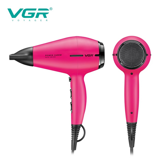 Фен профессиональный для волос VGR V-457 2 скорости 3 температурных режима холодный обдув 2400 Вт Розовый | Зображення 2