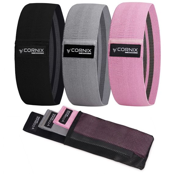 Резинки для фітнесу та спорту із тканини Cornix Hip Band набір 3 шт XR-0050 | Зображення 8