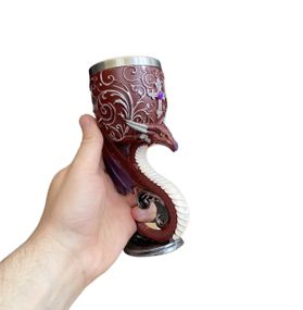 Бокал для вина 3D Красный Дракон