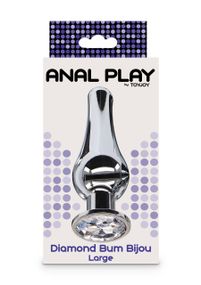 Анальная пробка металлическая TOY JOY Diamond, L, 13 × 9,5 см Sex Aura