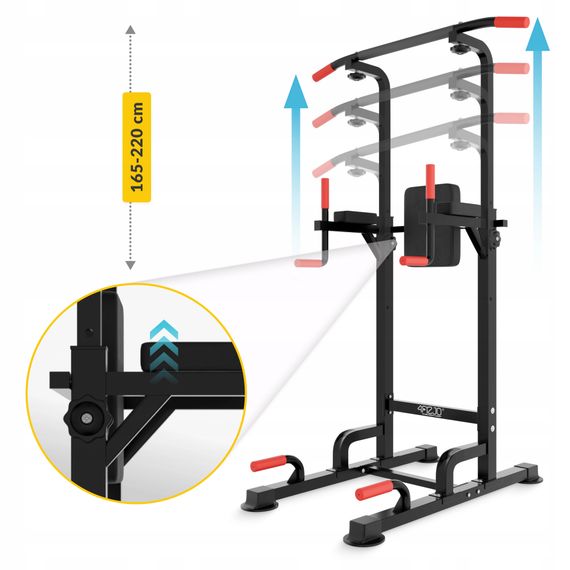 Багатофункціональна стійка для підтягувань 4FIZJO Pro регульована Black (P-5905973402620) | Зображення 8