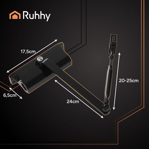 Доводчик дверний з важелем для дверей RUHHY 26782 | Зображення 2