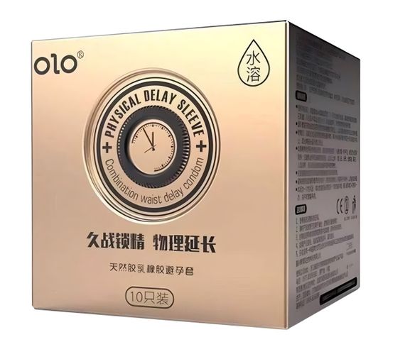 Латексні тонкі текстуровані презервативи з пролонгуючим мастилом OLO - PHYSICAL DELAY SLEEVE, 10 шт sexstyle | Зображення 3