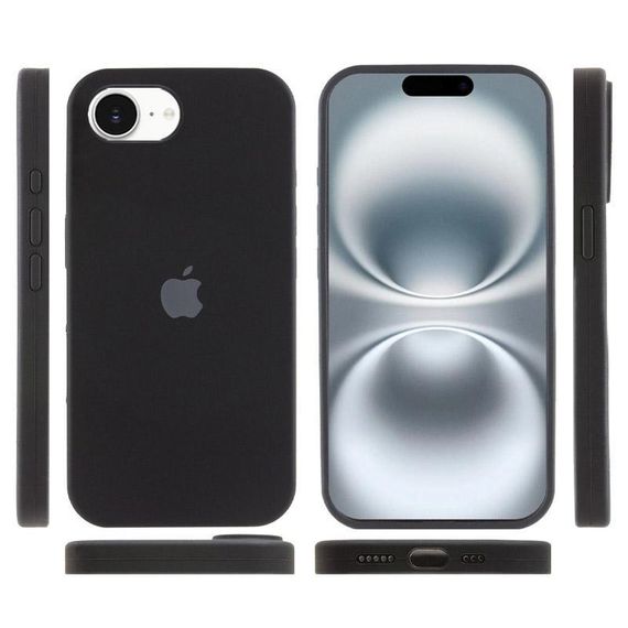 Чохол Silicone Case Full Protective (AA) для Apple iPhone 16e (6.1") Чорний / Black | Зображення 2
