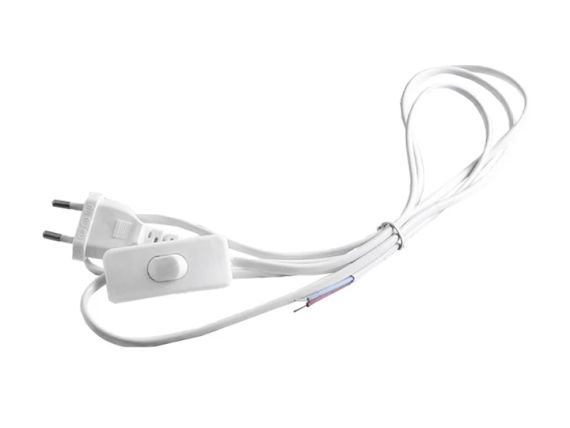 Шнур-бра 1,5 м, білий, з перемикачем, 6А 220В, для бра і торшерів | Зображення 2
