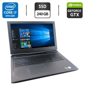 Ігровий ноутбук Dell G7 7588 / 15.6" (1920x1080) IPS / Intel Core i7-8750H (6 (12) ядер по 2.2 - 4.1 GHz) / 16 GB DDR4 / 240 GB SSD / nVidia GeForce GTX 1060, 6 GB GDDR5, 192-bit / WebCam б/в