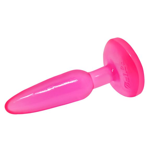 Анальна пробка на присосці BAILE Butt Plug, рожева, 14×3.5 см Sex Aura | Зображення 5