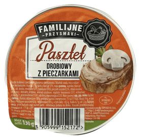 Паштет польский с курицой и грибами Pasztet, 130г (таблетка), Польша,