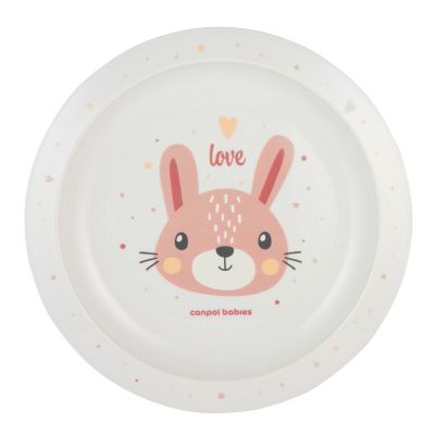 Тарілка дитяча Canpol babies CUTE ANIMALS пластикова, рожева рожевий (4/411_pin2)