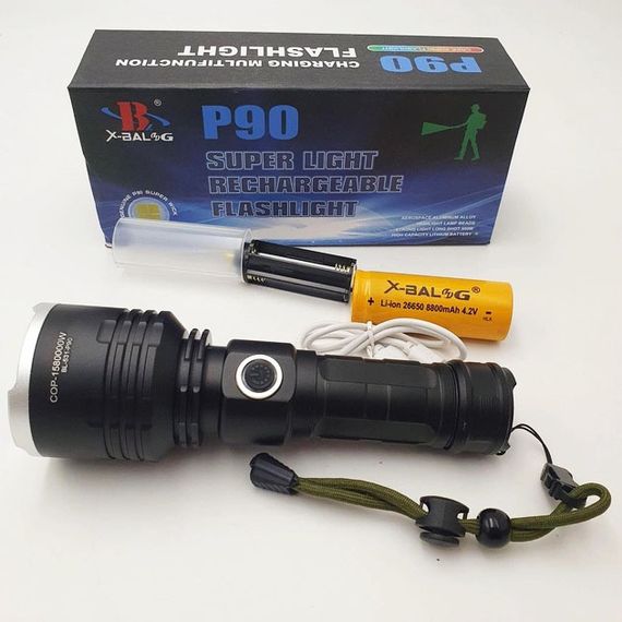 Фонарь полицейский X-Balog BL-531-P90 1х26650 8800mah USB/microUSB/ 3хААА R3 функция Power Bank | Зображення 4