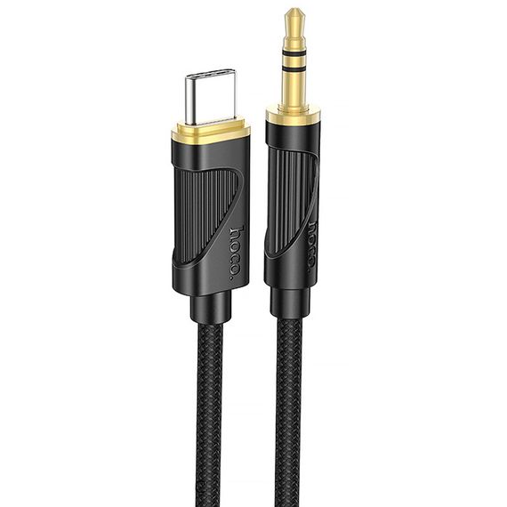 Аудіо кабель Aux Hoco UPA30 Friend (Type-C to AUX 3.5mm) (1m) Black