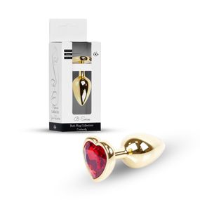 Анальна пробка - Jewellery Gold Heart Plug Red