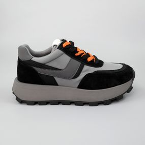 Кросівки жіночі шкіряні 588176 Чорні сірі 36 37 38 39 40