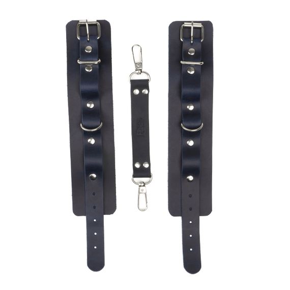 Наручники із натуральної шкіри Flirty Leather - Dark Blue, KC00018 Sex Aura | Зображення 2