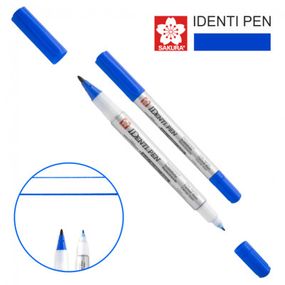 Маркер Sakura перманентный IDENTI PEN, двусторонний, 0,4/1 мм, Синий (084511365049)