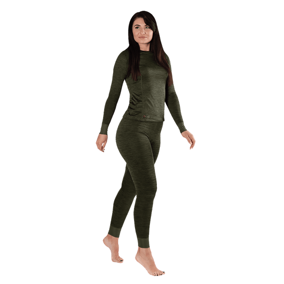 Жіноча термобілизна LVL2 Pani Polarheat QS Олива Меланж (8320), L