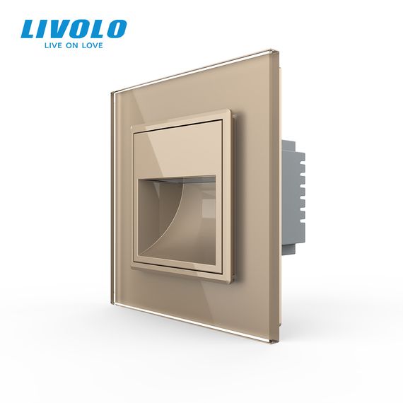 Світильник для сходів LIVOLO, золотий, скляна рамка, тепле світло 2700K, 230В, 0.35Вт