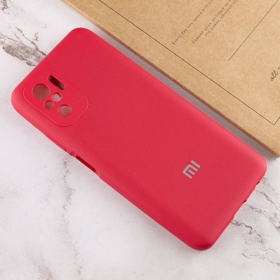 Чехол Silicone Cover Full Camera (AA) для Xiaomi Redmi Note 10 / Note 10s Full camera, Червоний/Rose Red | Зображення 3