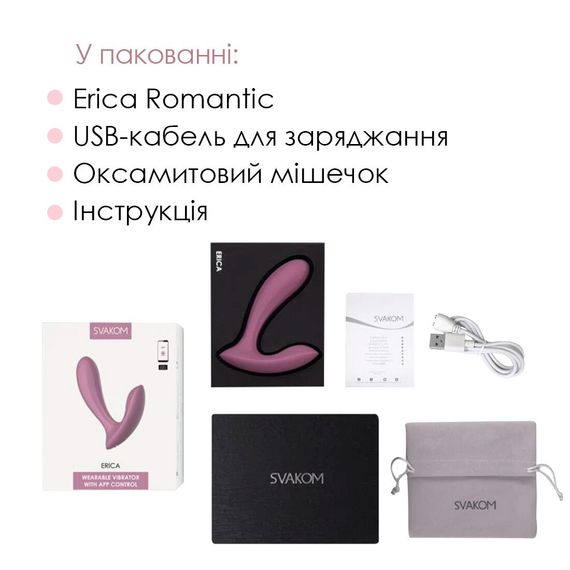 Смарт-вібратор у трусики Svakom Erica Romantic Rose, дуже гнучкий, 2 мотори | Зображення 6