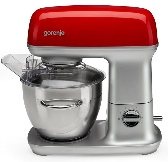 Кух.комбайн Gorenje MMC1000RLR/1000 Вт/7 скоростей/  чаша-4.5 л./4 насадки/чаша-нержав/корпус-алюминий/красный (MMC1000RLR)