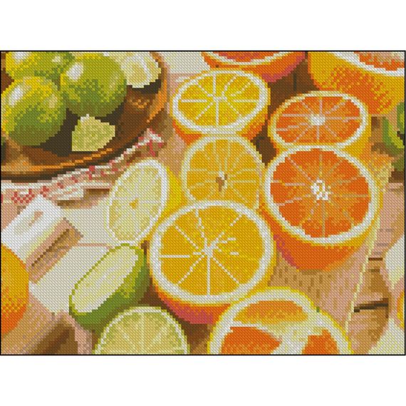 Алмазная мозаика без подрамника "Цитрусовые" ZAV3040-48, 30х40 см