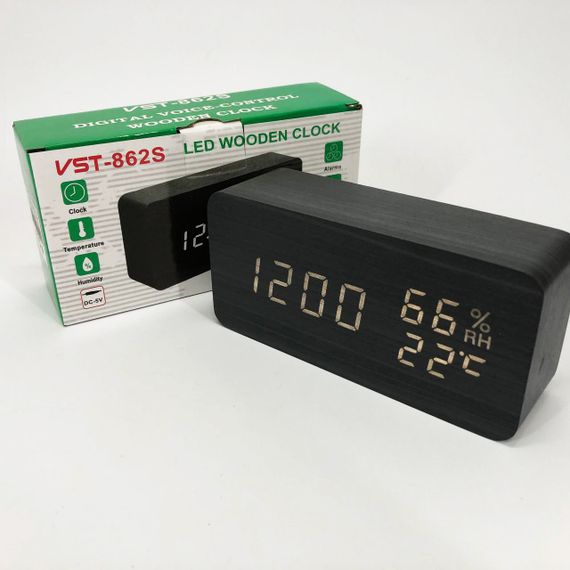 Маленький настільний годинник, Електронний годинник з цифровим дисплеєм з функцією вологості BC-38 | Зображення 9