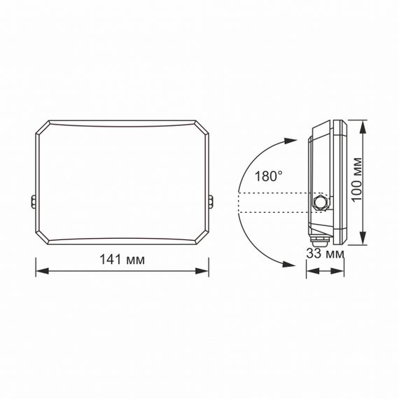 LED прожектор VIDEX F3 30W 5000K 220V Black (VLE-F3-0305B) | Зображення 5