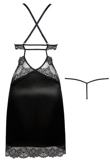 Сорочка Beauty Night ADELAIDE CHEMISE & thong Черный L/XL | Зображення 3