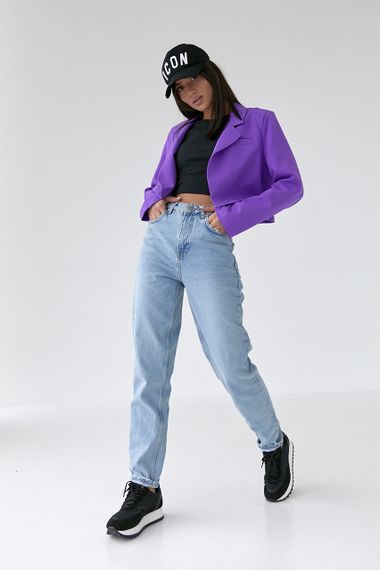 Жакет укороченного фасона без пуговиц QU STYLE - фиолетовый цвет, XS/S (есть размеры) | Зображення 2