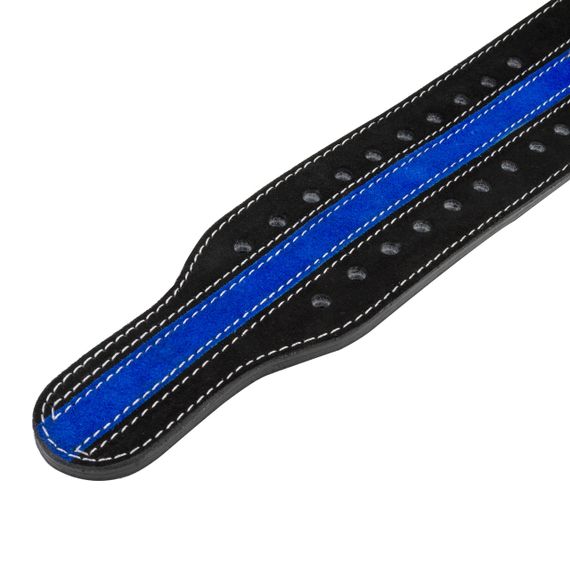 Пояс для пауерліфтингу Power System PS-3800  PowerLifting шкіряний Black/Blue Line L | Зображення 3