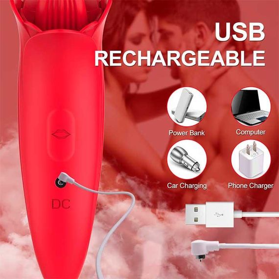 Оральный вибратор язык USB Красный – Вибраторы | Зображення 2