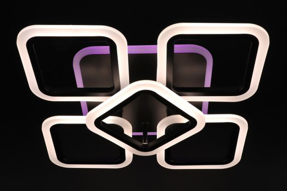 Люстра світлодіодна стельова LED світильник для квартири на стелю лед з пультом 25748 Чорний 11х41х55 см. | Зображення 9