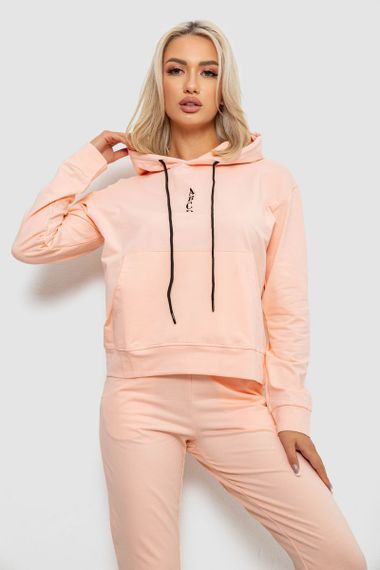 Спортивний костюм жіночий двонитка, колір персиковий, 214R1419-001 | Зображення 1