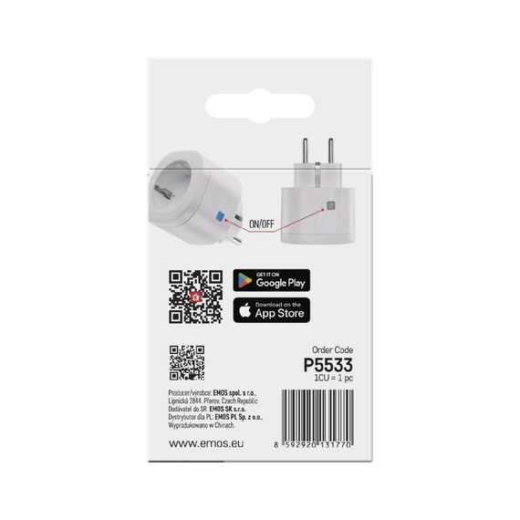 Розумна розетка WIFI P5533 GoSmart, ZigBee 3.0, IP44 EMOS (P5533) | Зображення 9