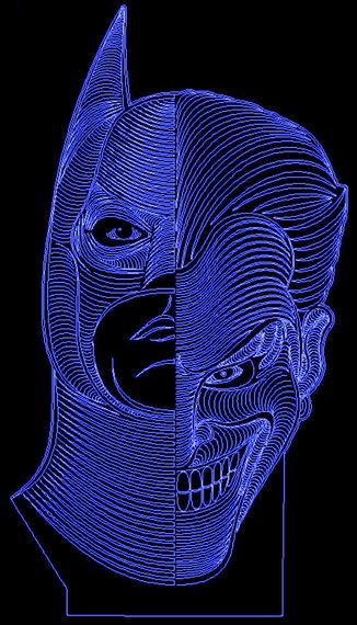 Акриловый светильник-ночник Бэтмен Джокер синий tty-n000738