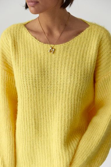 Подовжений джемпер легкої в'язки - жовтий цвет, ONE SIZE (є розміри) | Зображення 3