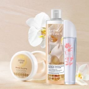 Жіночий набір Avon 3в1: Pur Blanca Petal 50 мл + гель для душу 250 мл + крем з маслом ши 75 мл