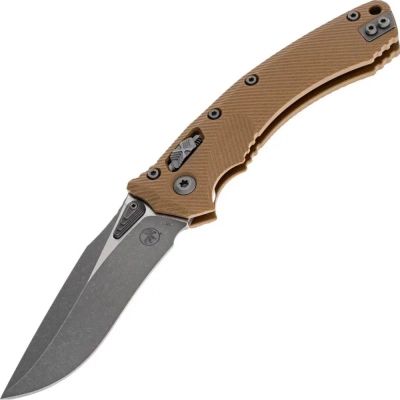 Нож Microtech Amphibian Ram-Lock, клинок Apoc Fluted, руків&apos;я tan G10 (137RL-10APFLGTTA) | Зображення 3