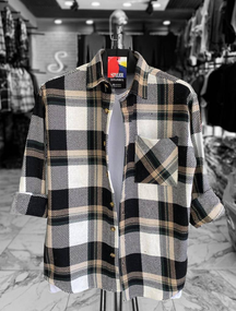 Тепла сорочка Ріо біло-чорний S