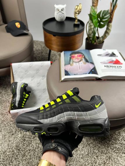 Мужские кроссовки Air Max 95 Black Grey Lime весна / лето / осень A3859 43 27.5 см | Зображення 7