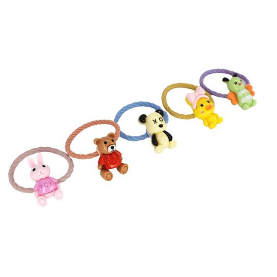 Дитячі резинки для волосся "Веселі тваринки" 0108-308 в коробочці міні | Зображення 1