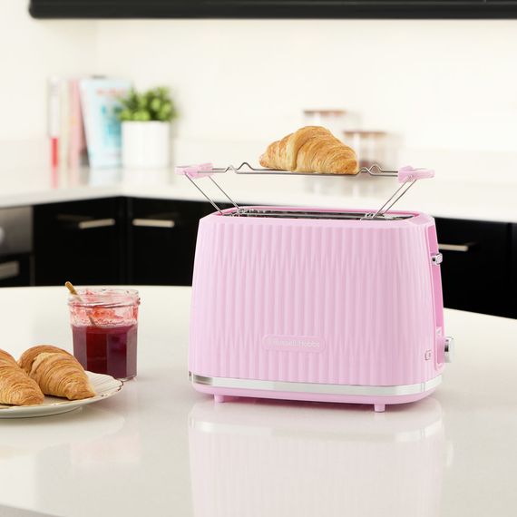 Тостер Russell Hobbs Eden 800Вт, пластик, підігрів, розморожування, малиновий (27372-56) | Зображення 6