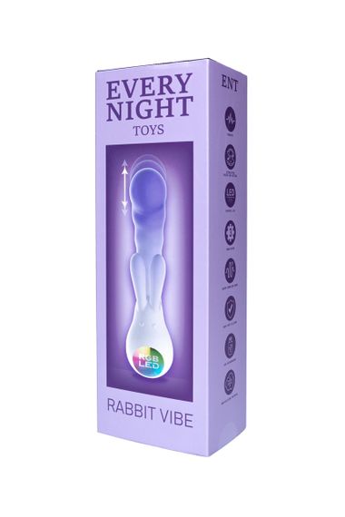 Вибратор-кролик со светодиодом Every Night Toys для точки G, фиолетовый градиент sexstyle | Зображення 3