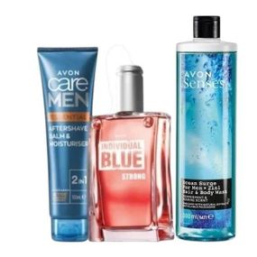Набор для Него Avon Праздничная уверенность Туалетная вода 100 мл + Бальзам 2-в-1 100 мл + Шампунь-гель 500 мл