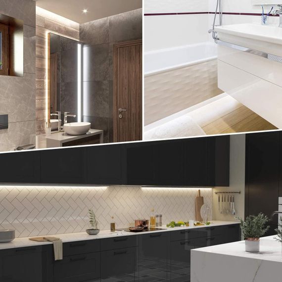 Комплект світлодіодних стрічок Enteenly 3 м — підсвічування для шаф, меблів і кімнат із пультом керування та регулюванням яскравос | Зображення 3