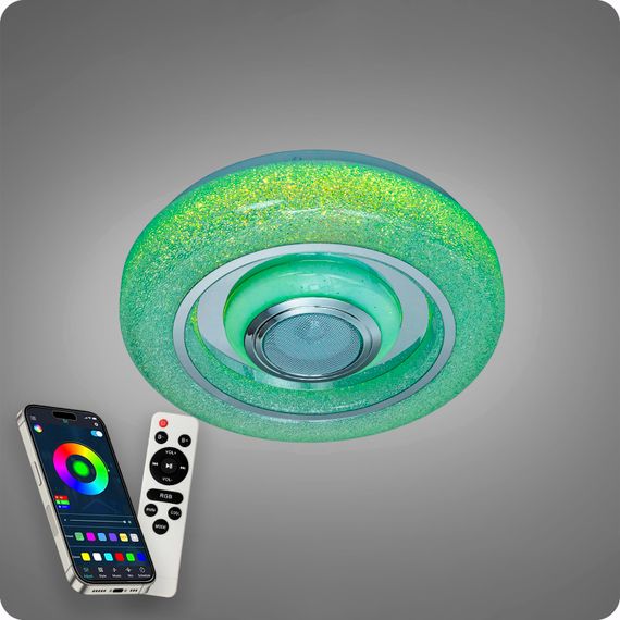 Люстра світлодіодна 517 Dlight RGB з пультом і  колонкою 45Вт Білий (02147) | Зображення 1