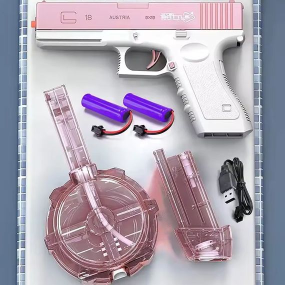 Водяний акумуляторний пістолет Glock Water Gun (250ml) with lithium battery Pink | Зображення 6