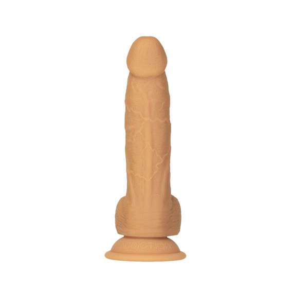 Фалоімітатор ADDICTION Dual Density Silicone Dildo Caramel 8″, присоска, діаметр 4,3 см, віброкуля | Зображення 1