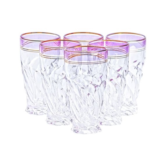 Набор высоких стаканов 6 штук по 250 мл розовый HP566